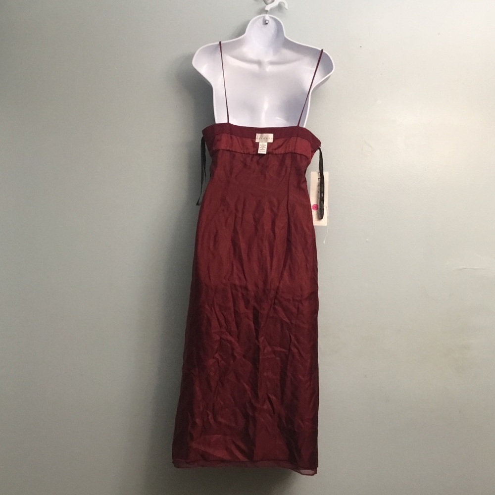 BILL LEVKOFF Stylish Burgundy Spaghetti Strap Dress - Picture 6 of 14